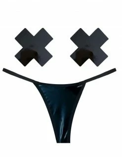 Neva Nude Vinyl G-String & Pasties Lingerie
