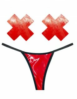 Neva Nude Vinyl G-String & Pasties Lingerie