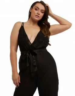 HUSTLER® Belle Chiffon Lace Jumpsuit