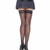 Leg Avenue Sheer Back Seam Lace Top Thigh High Stockings Lingerie
