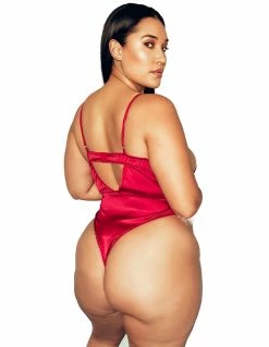 Roma Marabou Satin Teddy Lingerie