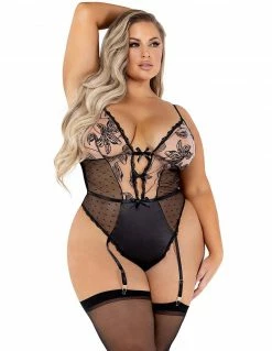Roma Satin & Embroidery Teddy Lingerie