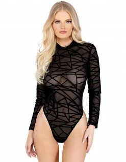 Roma Flocked Bodysuit Lingerie