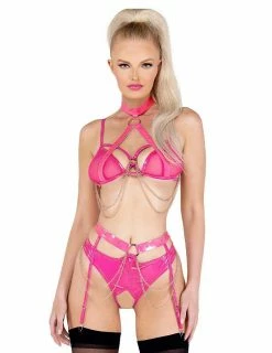 Fetish Wear & Lingerie Roma Vinyl & Chain Bra Set