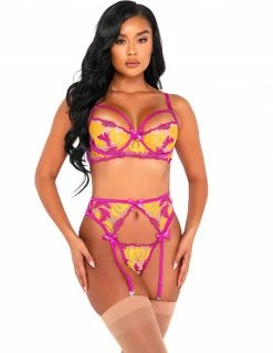 Roma Orchid & Mango 3pc Set Lingerie