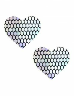 Neva Nude Net Holographic Heart Pasties