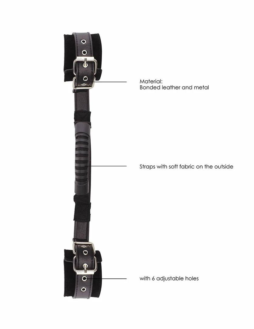 Ouch! Bonded Leather Hand Cuffs With Handle 4 Ouch! Bonded Leather Hand Cuffs With Handle