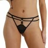 HUSTLER® Mesh & Gold Ring Cutout Thong
