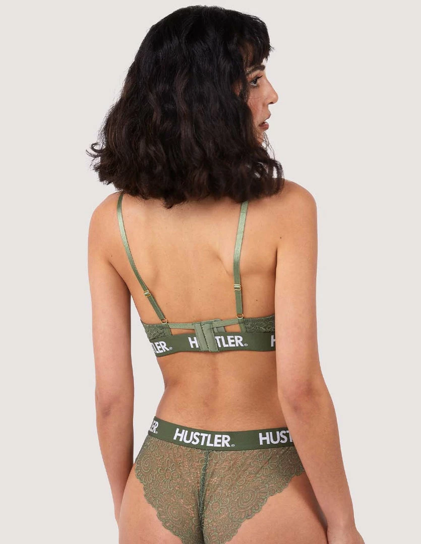 HUSTLER® Logo Lace Bra Olive Lingerie 2 HUSTLER® Logo Lace Bra Olive Lingerie