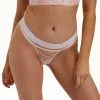 HUSTLER® Logo Lace Thong Baby Pink Lingerie