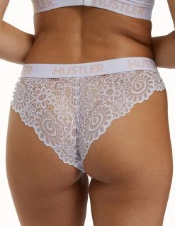 Lingerie HUSTLER® Logo Lace Brief White