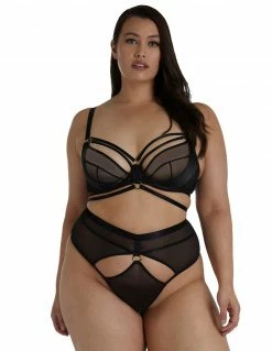 Lingerie HUSTLER® Mesh & Satin Gold Ring Bra Curve 38-42