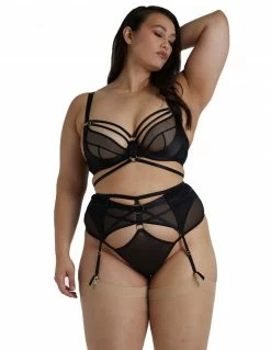 HUSTLER® Mesh Gold Ring Cutout Garter Belt Curve 14-20 Lingerie 5 HUSTLER® Mesh Gold Ring Cutout Garter Belt Curve 14-20 Lingerie