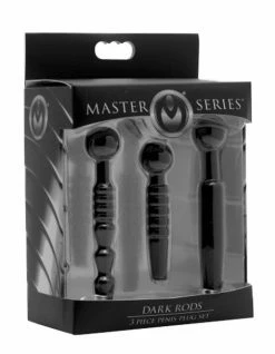 Cock & Ball Toys Master Series Dark Rods 3 Piece Silicone Penis Plug Set