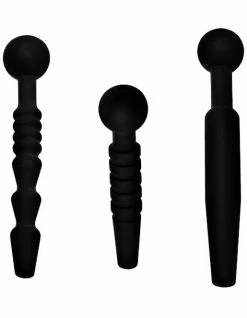 Cock & Ball Toys Master Series Dark Rods 3 Piece Silicone Penis Plug Set