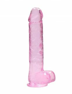 Real Rock Realistic Clear 10" Dildo With Balls