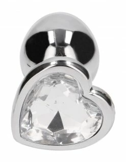Rich Love Heart Diamond Silver Anal Plug