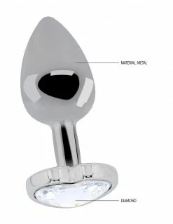 Rich Love Heart Diamond Silver Anal Plug