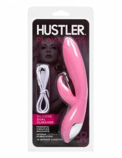 Vibrators HUSTLER® Playthings Silicone Dual Climaxer Vibrator