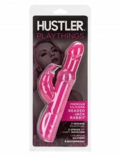 HUSTLER® Playthings Premium Silicone Beaded Jack Rabbit Vibrators