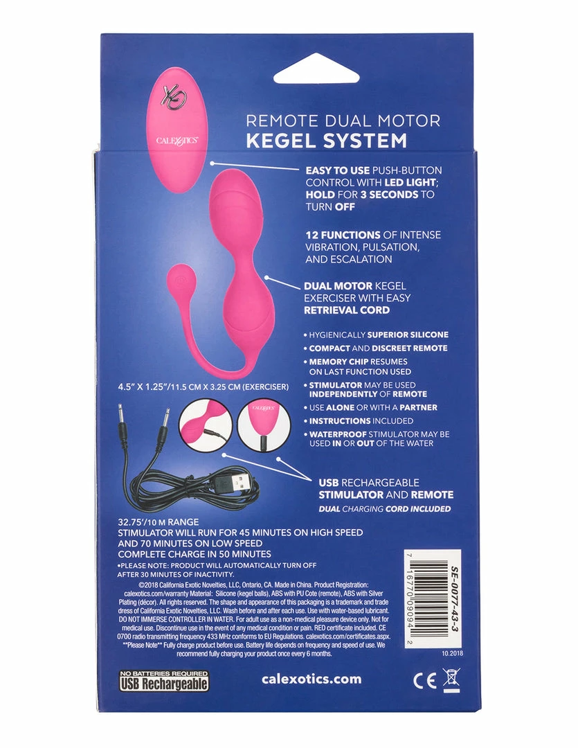 CalExotics Dual Motor Vibrating Kegel Ball W/ Remote Control Rechargeable Vibrators 11 CalExotics Dual Motor Vibrating Kegel Ball W/ Remote Control Rechargeable Vibrators
