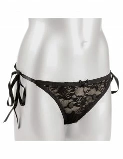 CalExotics Little Black Thong With Ties