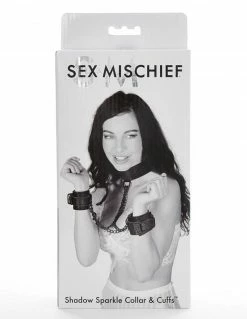 Sex & Mischief Shadow Sparkle Collar & Cuffs Bondage