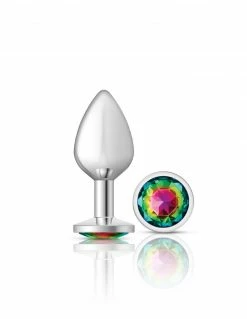 Anal Cheeky Charms Silver Round Rainbow