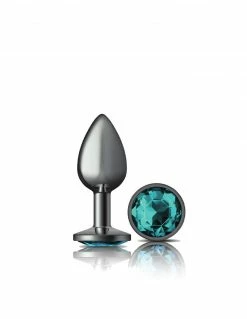 Cheeky Charms Gunmetal Round Teal Anal