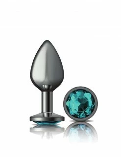 Cheeky Charms Gunmetal Round Teal Anal