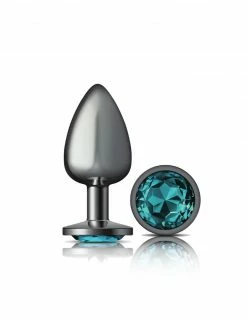 Cheeky Charms Gunmetal Round Teal Anal 5 Cheeky Charms Gunmetal Round Teal Anal