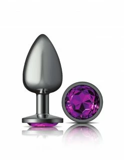 Cheeky Charms Gunmetal Round Deep Purple