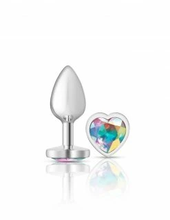 Cheeky Charms Silver Heart Iridescent Anal