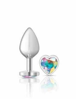Cheeky Charms Silver Heart Iridescent Anal