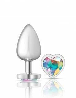 Cheeky Charms Silver Heart Iridescent Anal