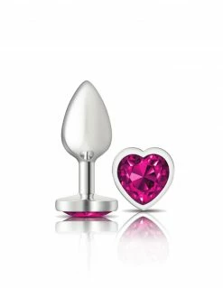 Anal Cheeky Charms Silver Heart Pink