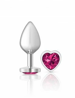 Anal Cheeky Charms Silver Heart Pink