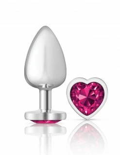 Anal Cheeky Charms Silver Heart Pink