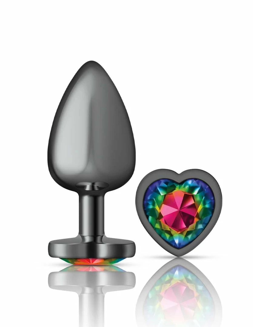 Cheeky Charms Gunmetal Heart Rainbow Anal 3 Cheeky Charms Gunmetal Heart Rainbow Anal