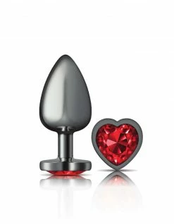 Cheeky Charms Gunmetal Heart Red