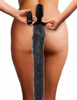 Tailz Vibrating Gray Fox Tail Plug Vibrators