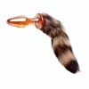 Frisky Faux Fur Fox Tail Glass Anal Plug