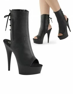 Heels Pleaser Delight 1018 Platform Peep Toe Lace Up Ankle Boot
