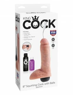 Dildos King Cock 8 Inch Squirting Cock With Balls